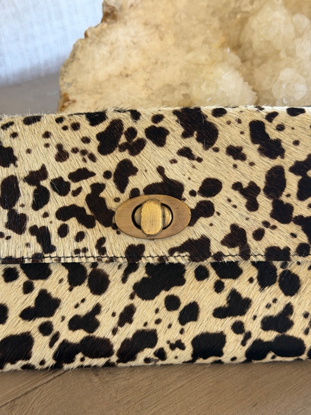 Myra Bag Influence Design Crossbody Wallet Handbag Animal Hair Boho Leather EUC - Picture 2 of 4